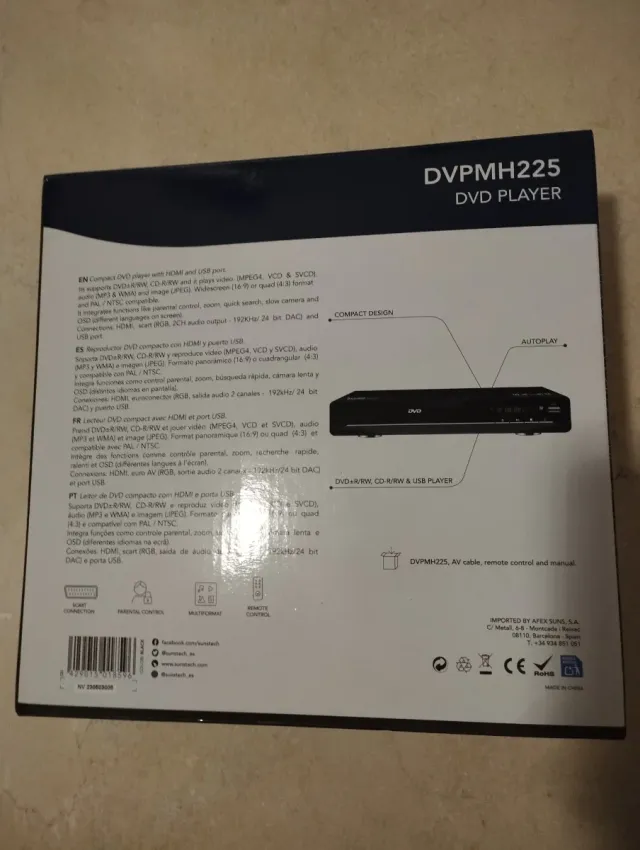 Reproductor DVD Sunstech DVPMH225