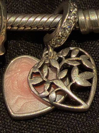 Colgante Corazón Doble en Rosa y Árbol de la Vida