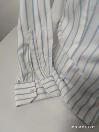 Camicia vintage a righe azzurre 100% cotone