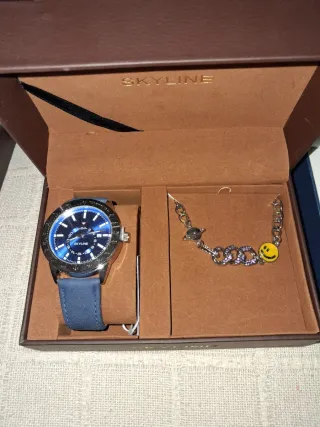 Reloj Skyline Hombre Azul y Plateado