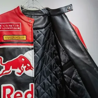 Chaqueta de Cuero Rider Redbull Vintage Retro Bomb