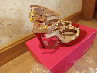 Tacones Lolita Blu Tira Tachuelas Rojo