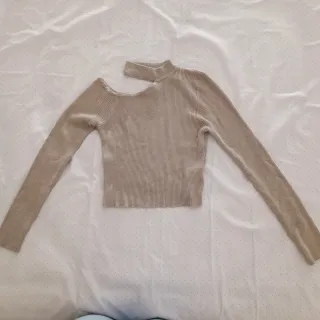 Jersey beige con abertura