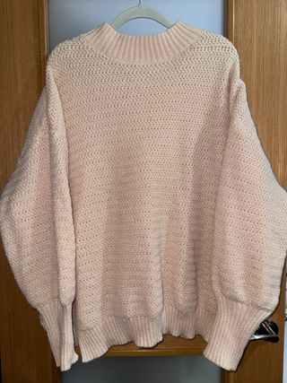 Jersey Oversize Punto Grueso Rosa Talla L