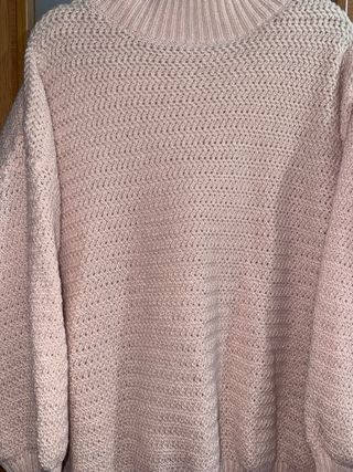 Jersey Oversize Punto Grueso Rosa Talla L