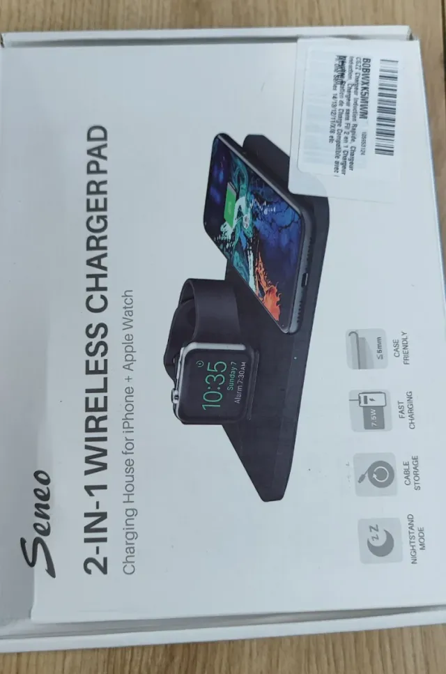 Cargador Inalámbrico Seneo 2 en 1 iPhone/Watch