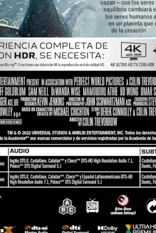 Jurassic World Dominion 4K UHD + Blu-ray Edición E