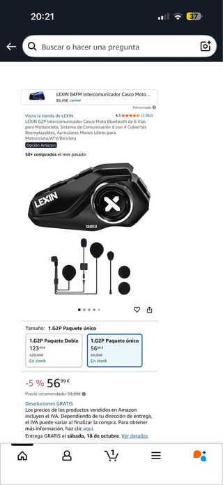 LEXIN G2P Intercomunicador Bluetooth Moto