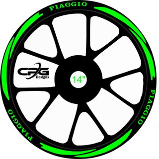 Pegatinas para las 2 llantas Piaggio 14 pulgadas