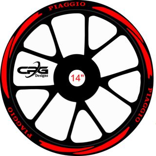 Pegatinas para las 2 llantas Piaggio 14 pulgadas