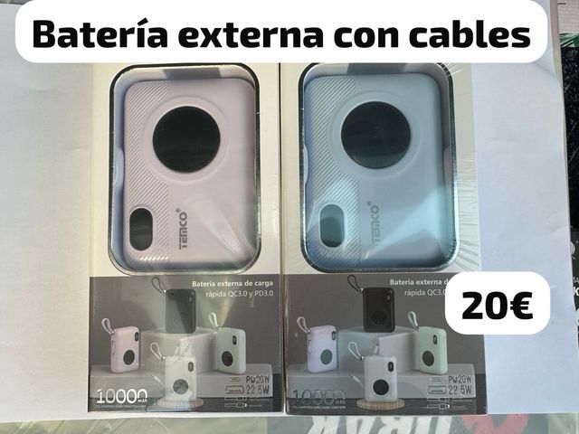 Batería Externa TEMCO con Cables 10000 mAh