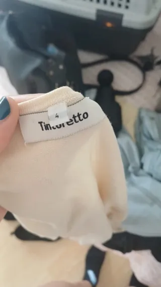 Tintoretto Top tirantes Beige con lentejuelas