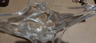 Centro tavola in vetro temperato anni 80