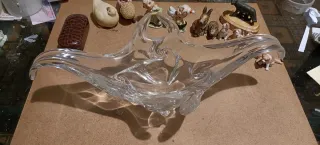 Centro tavola in vetro temperato anni 80