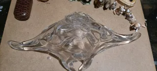 Centro tavola in vetro temperato anni 80