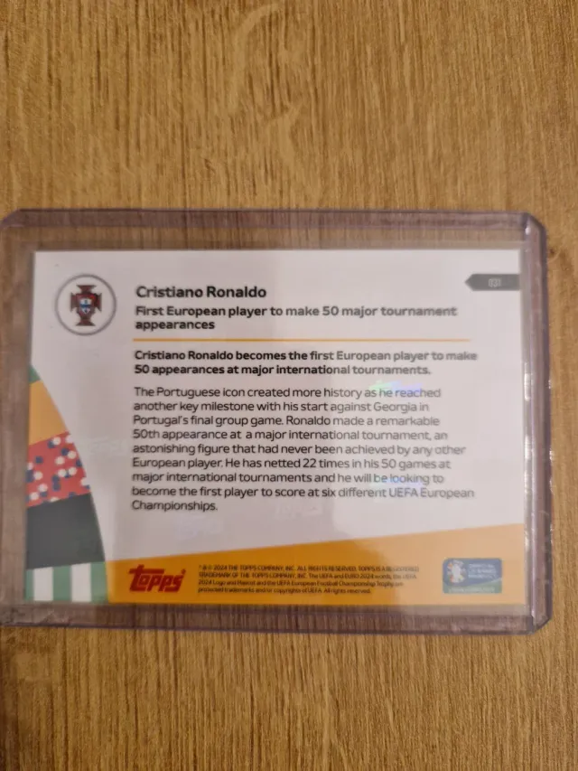 Cristiano Ronaldo Topps NOW Euro 2024