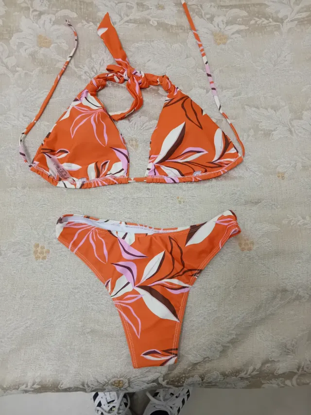 Costume bikini fantasia floreale arancione