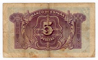 Billete de 5 pesetas de 1935