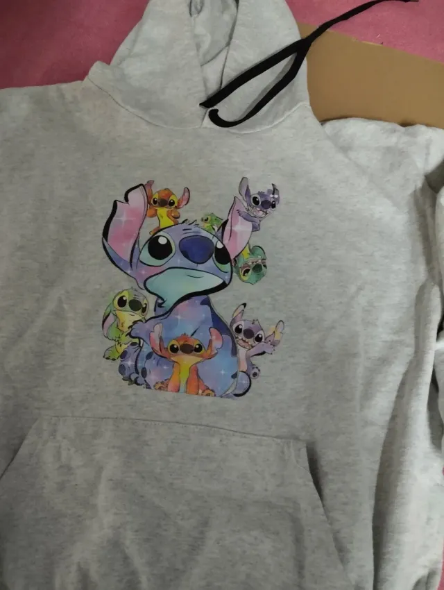 Felpa grigia con disegno taglia L