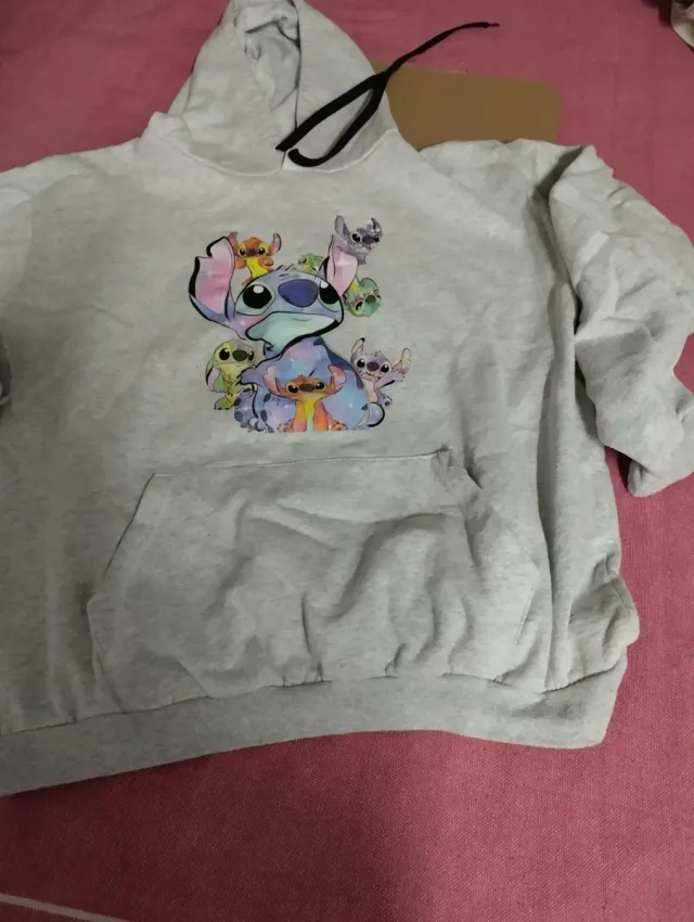 Felpa grigia con disegno taglia L