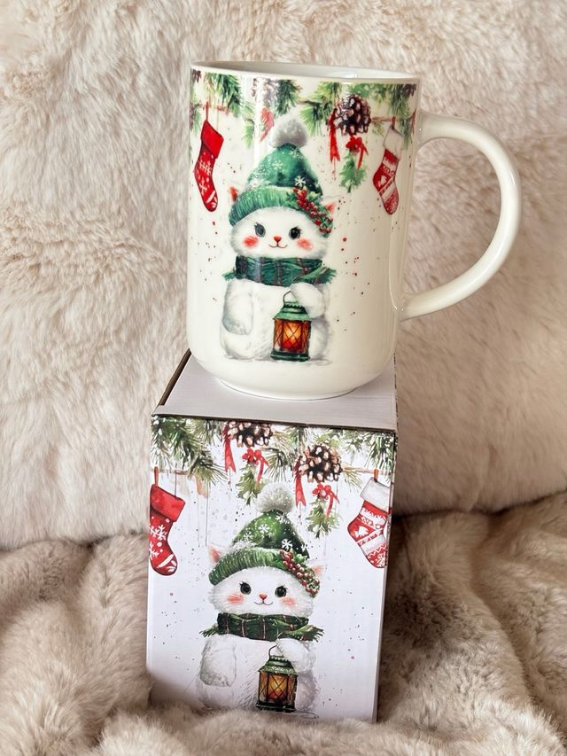 Taza gatito navideño