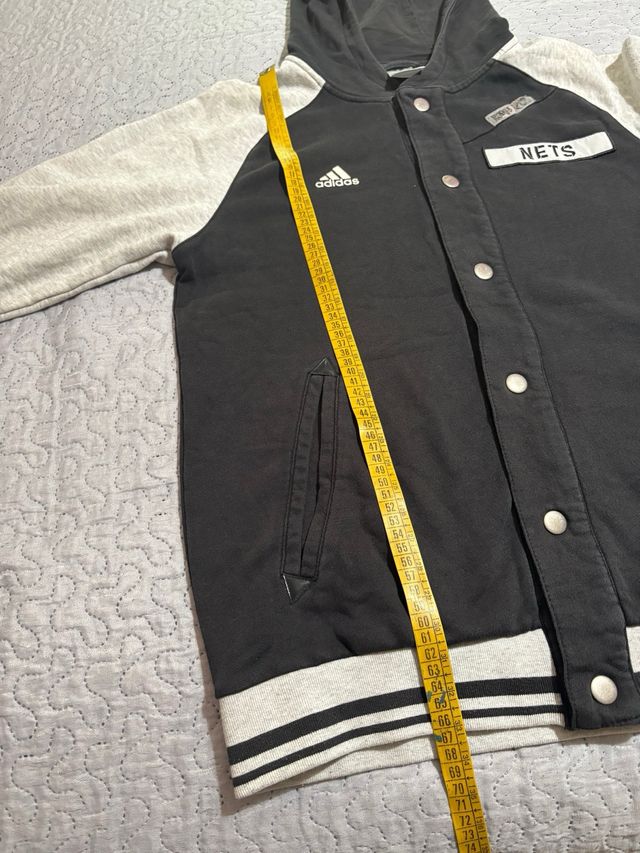 Giacca College Adidas NBA Nera Grigia L vintage