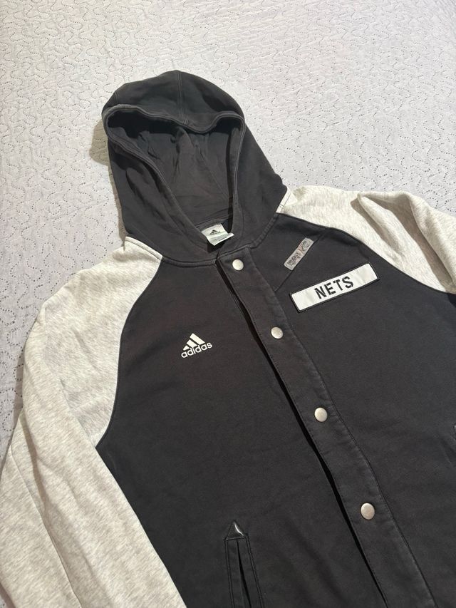 Giacca College Adidas NBA Nera Grigia L vintage