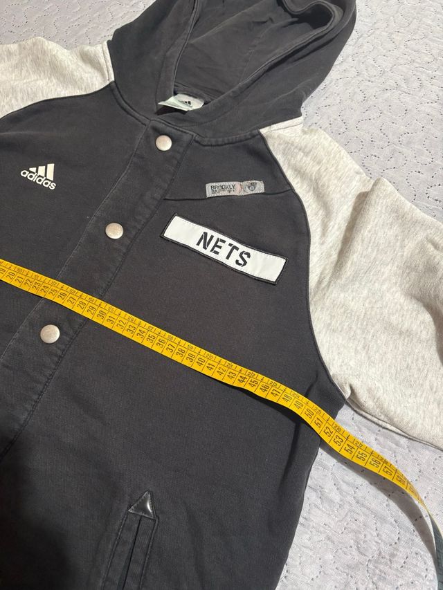 Giacca College Adidas NBA Nera Grigia L vintage