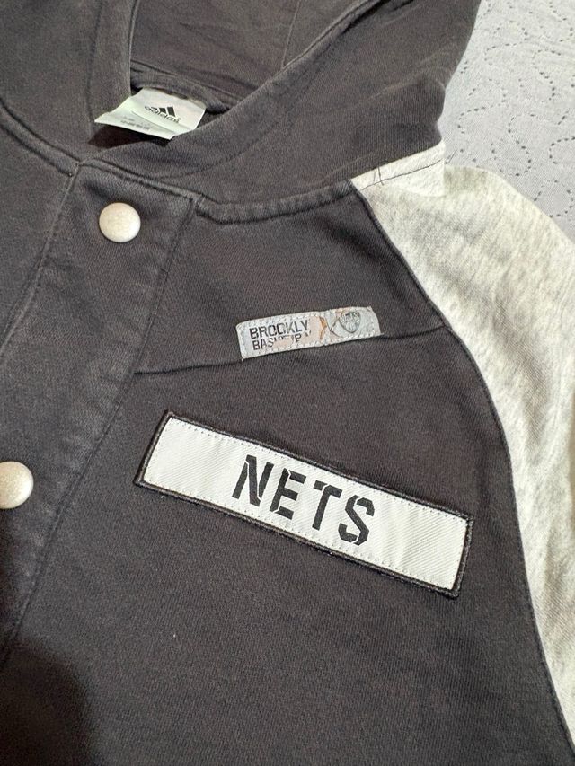 Giacca College Adidas NBA Nera Grigia L vintage