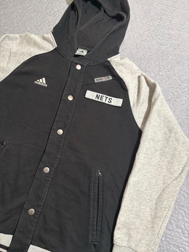 Giacca College Adidas NBA Nera Grigia L vintage