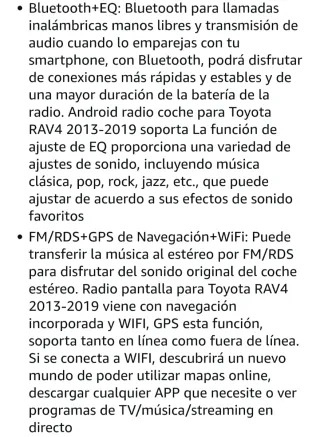 Pantalla Carplay Android Toyota Rav4 2013-2019