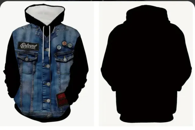 Sudadera Estampada Denim Talla L