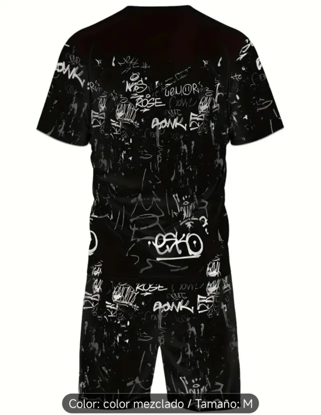 Conjunto Camiseta y Pantalón Estampado Graffiti Ta