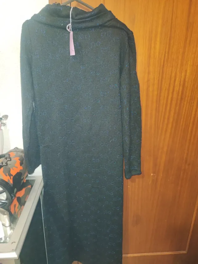 Vestido largo lana negro