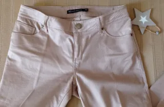 Pantaloni Zara Donna Beige Tg 40/42 italiana