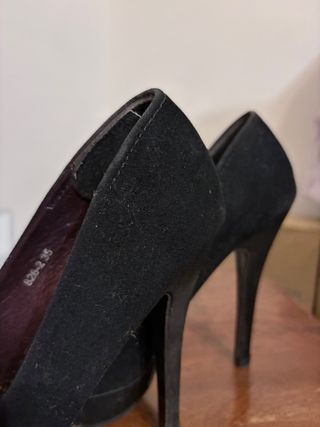 Scarpe tacco camoscio nero Lisa M