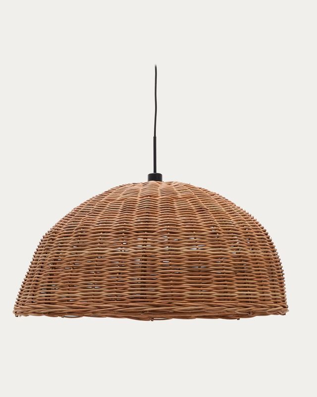 Pantalla para lámpara de techo Jornets de ratán con acabado natural Ø 80 cm