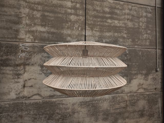 Pantalla para lámpara de techo Dakit de ratán con acabado aclarado 60 x 39 cm