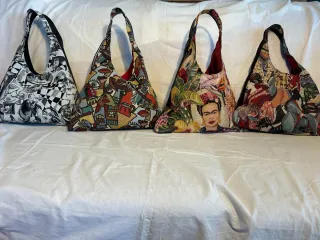 Bolso de piel artesanal multicolor