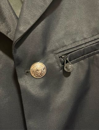 Americana Versace Hombre Negra Vintage