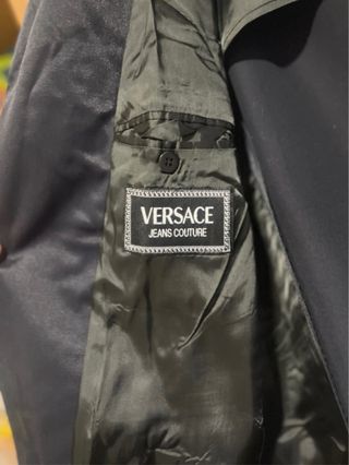 Americana Versace Hombre Negra Vintage
