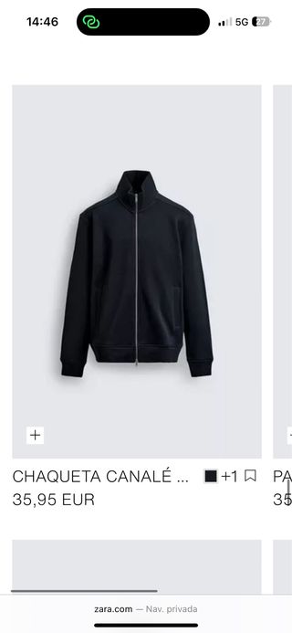 Chaqueta Zara Canalé Negra