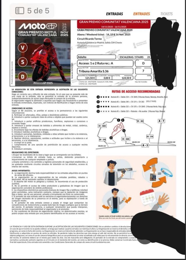 Guantes de moto negros y rojos + gp Cheste