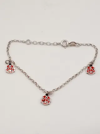 Braccialetto donna Argento con Coccinelle Smaltate