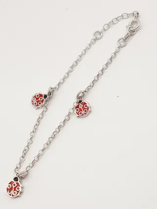 Braccialetto donna Argento con Coccinelle Smaltate