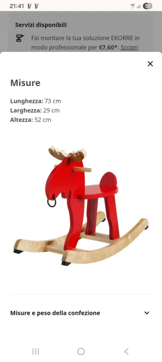 Alce a dondolo Ikea rosso