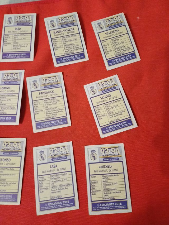 Cromos Real Madrid Liga Este 93-94