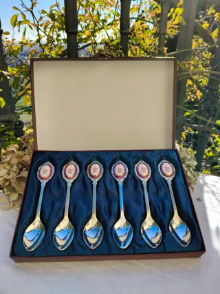 Set 6 Cucchiaini con Decorazione in porcellana