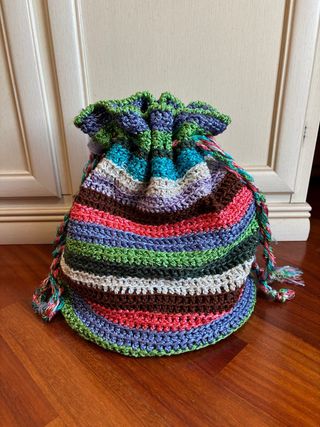 Sacca uncinetto fatta a mano multicolore