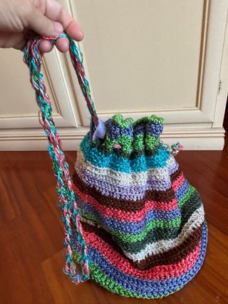 Sacca uncinetto fatta a mano multicolore